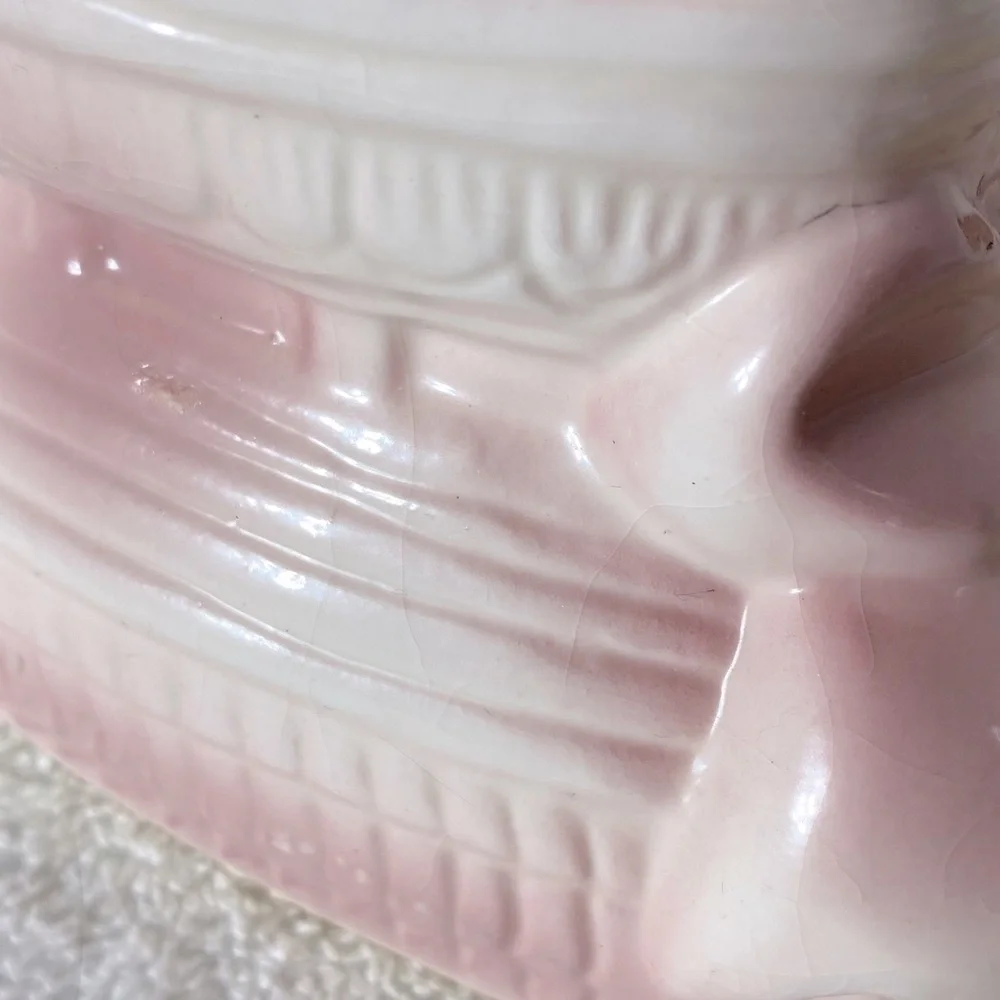 5/$35 Vintage Ceramic Pink Baby Nursery Baby Boot Planter Vase - Picture 7 of 12